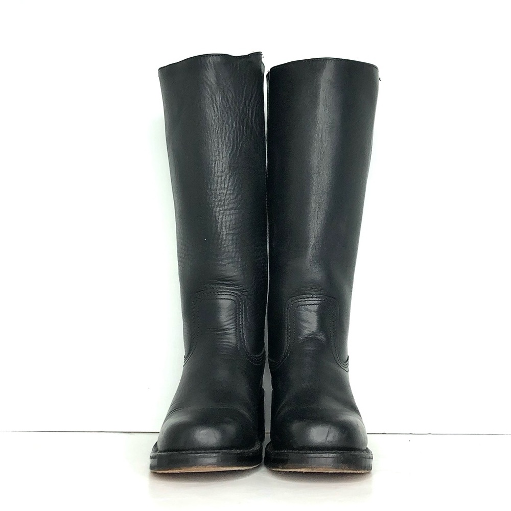 Frye 14L Campus Black Square Toe Pull On Riding Boots Women’s 6 Shoes - Picture 8 of 11